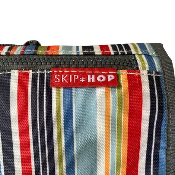 Skip Hop diaper bag on-the-go changing pad multicolored stripe gray trim - Picture 9 of 11